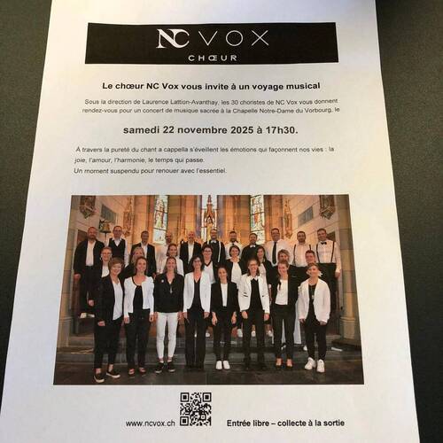 Le chœur NC Vox vous invite à un voyage musical